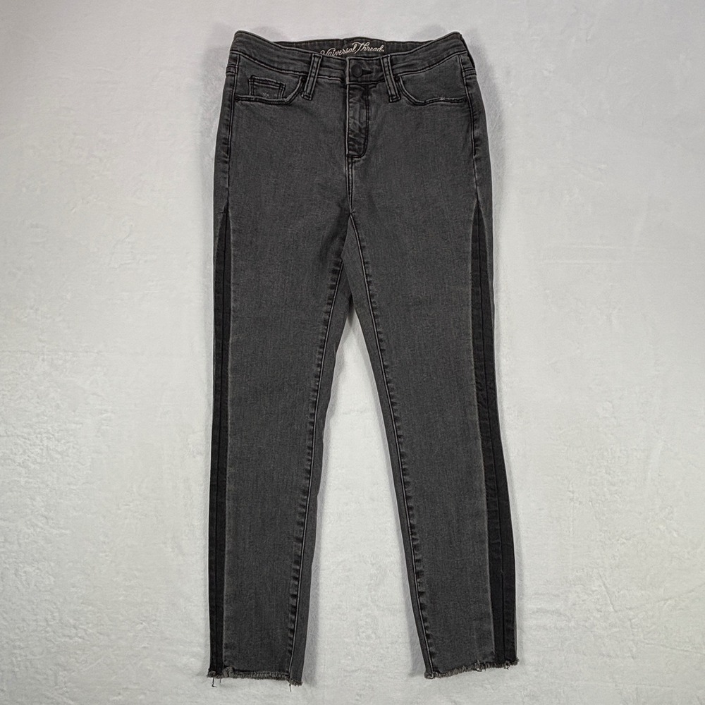 Universal Thread Womens Gray High Rise Skinny Crop Jeans Side Stripe Size 2/26R